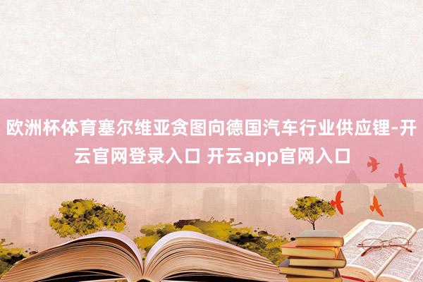 欧洲杯体育塞尔维亚贪图向德国汽车行业供应锂-开云官网登录入口 开云app官网入口